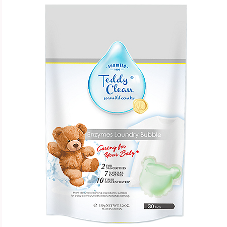 清淨海-Teddy Clean純淨系列植萃酵素洗衣膠囊 (綠薔薇) (30顆)