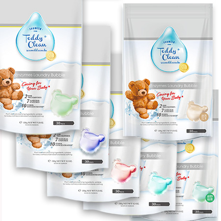 清淨海-Teddy Clean純淨系列植萃酵素洗衣膠囊(任選)／6包↘69折